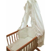 Babyclub Broderie Anglaise 3 Piece Swinging Crib Set-cream + Free Drape Bar Picture